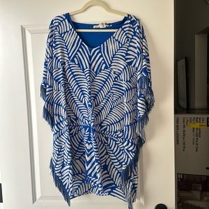 Marie Oliver Silk Caftan Dress in L : Maria Fringe Dress